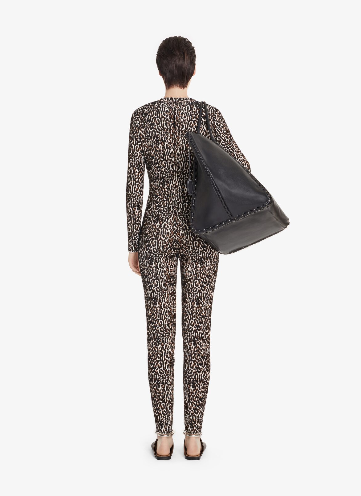 LEOPARD KNIT BODYSUIT ALAÏA BLACK/IVORY LEOPARD KNIT BODYSUIT